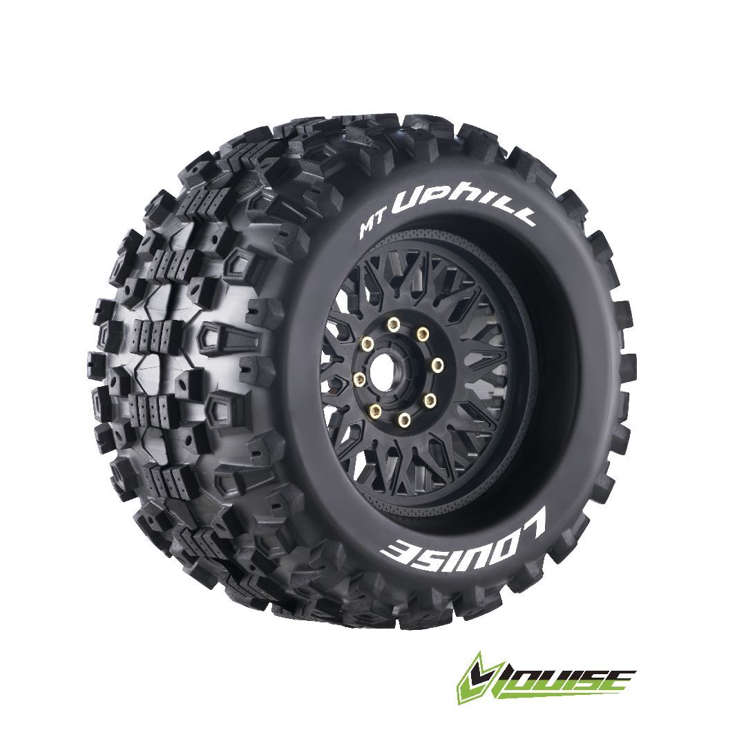 (image for) Louise R/C MT-Uphill 3.8\" Removable Hex Black Whls 6.7\" OD(2)