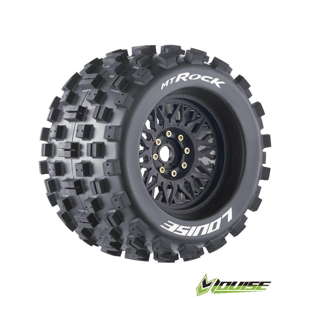 (image for) Louise R/C MT-Rock 3.8\" Removable Hex Black Whls 6.8\" OD(2)