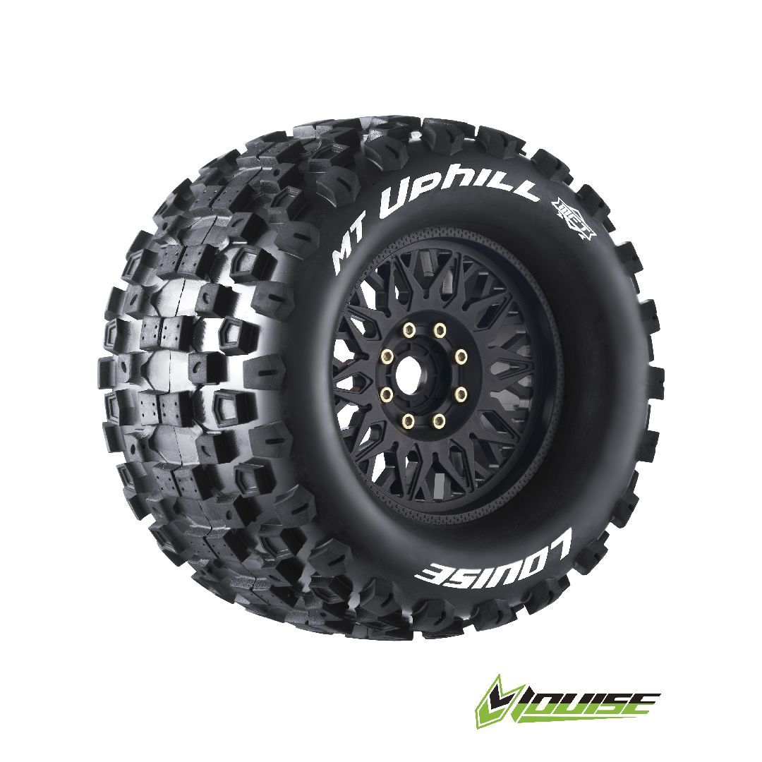 (image for) Louise R/C MT-Uphill 3.8\" Removable Hex Black Whls 6.7\" OD(2)