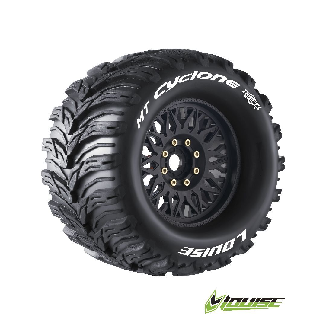 (image for) Louise R/C MT-Cyclone 3.8\" Removable Hex Black Whls 6.7\" OD(2)