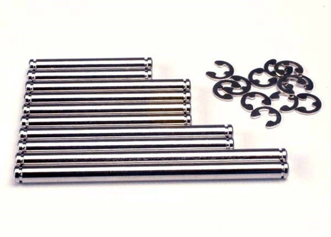 (image for) Traxxas Suspension Pins, Chrome with E-Clips