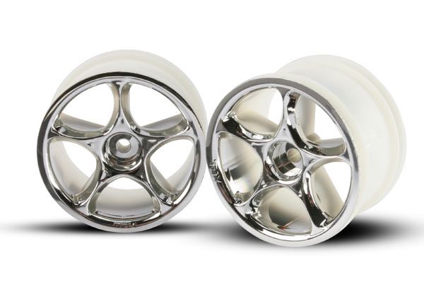 (image for) Traxxas Wheels, Tracer 2.2\' (chrome) (2) (Bandit rear)