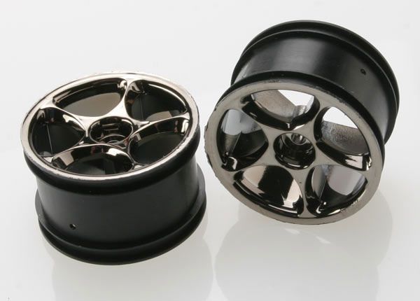 (image for) Traxxas 2.2\" Bandit Rear Tracer Buggy Wheels (2) (Black Chrome)