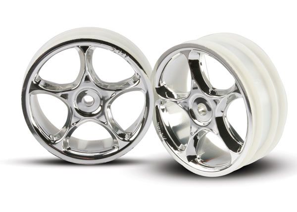 (image for) Traxxas Wheels, Tracer 2.2\' (chrome) (2) (Bandit front)