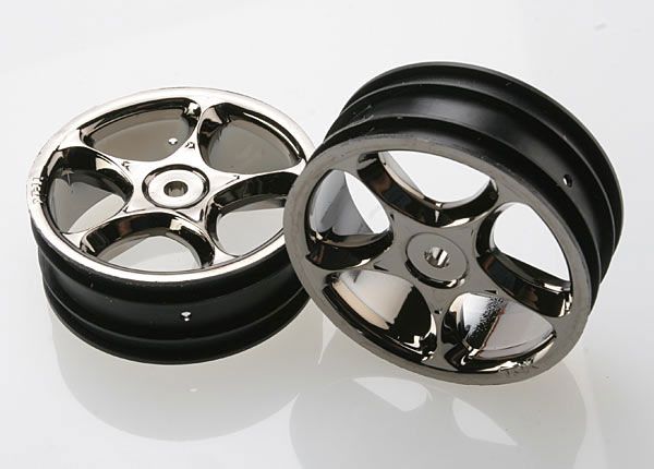 (image for) Traxxas 2.2\" Bandit Front Tracer Buggy Wheels (2) (Black Chrome)