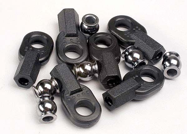 (image for) Traxxas Rod ends, long (6)/ hollow ball connectors (6)