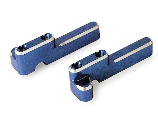 (image for) Traxxas Servo Mounts, Steering/ Shift (Machined Aluminum) (Blue)