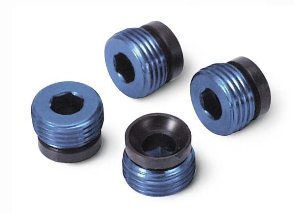 (image for) Traxxas Aluminum Caps, Pivot Ball (Blue-Anodized) (4)