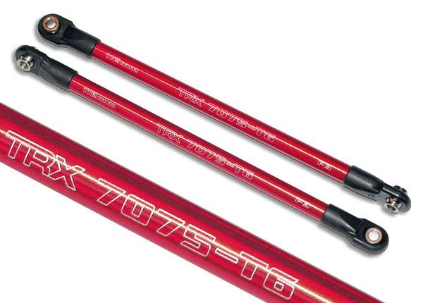 (image for) Traxxas Push rod (aluminum) (assembled with rod ends) (2) (red)