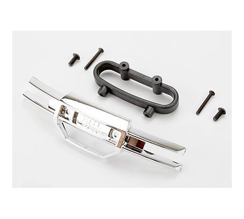 (image for) Traxxas Bumper, front (chrome)/ bumper mount, front/ 4x10mm BCS