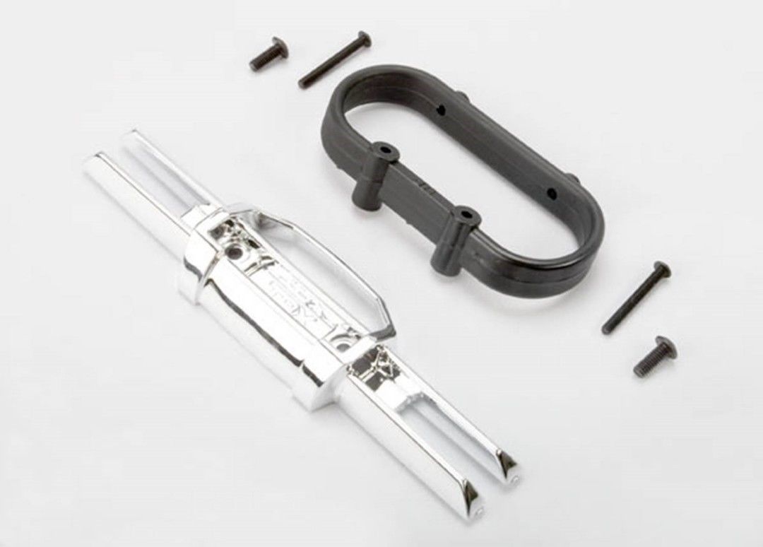 (image for) Traxxas Revo Bumper, (Rear), Bumper Mount (Rear)(Chrome)