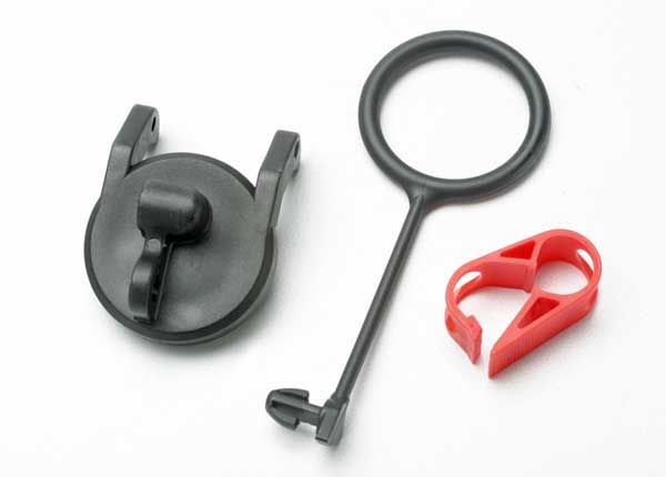 (image for) Traxxas Pull Ring, Fuel Tank Cap (1)/ Engine Shut-Off Clamp (1)