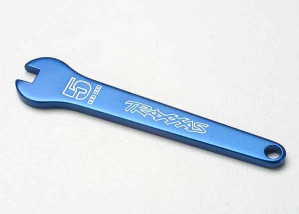 (image for) Traxxas Flat wrench, 5mm (blue-anodized aluminum)