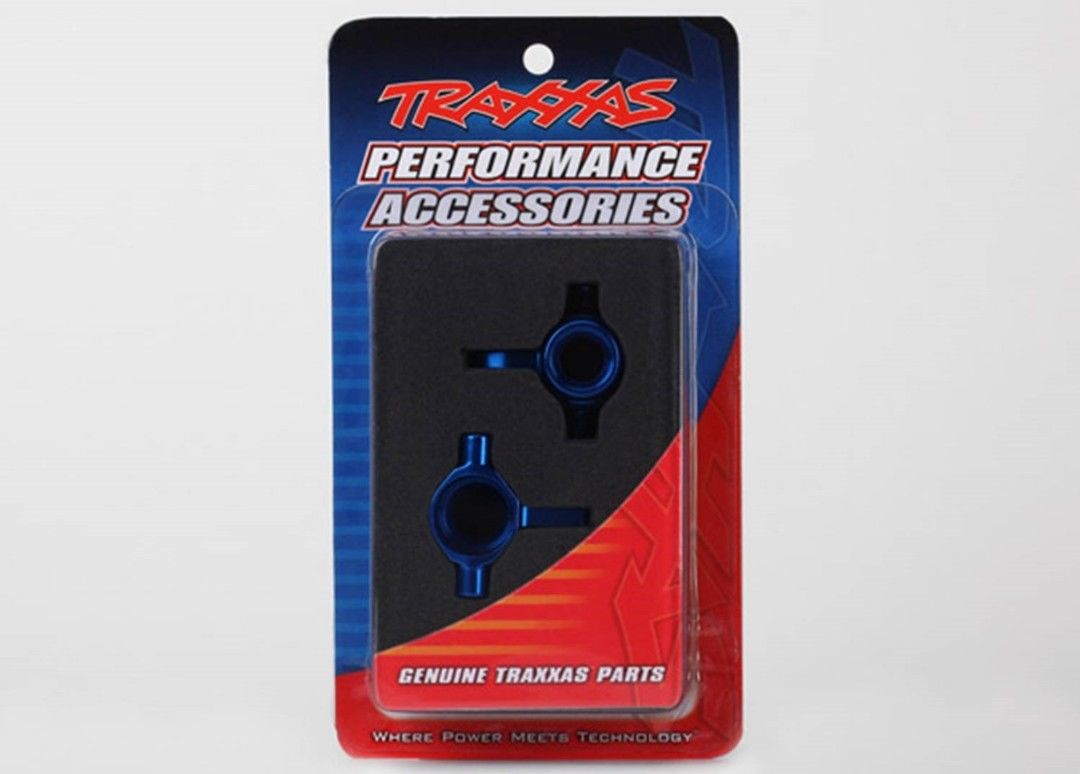 (image for) Traxxas Steering Blocks, 6061-T6 aluminum, Left & Right (Blue)