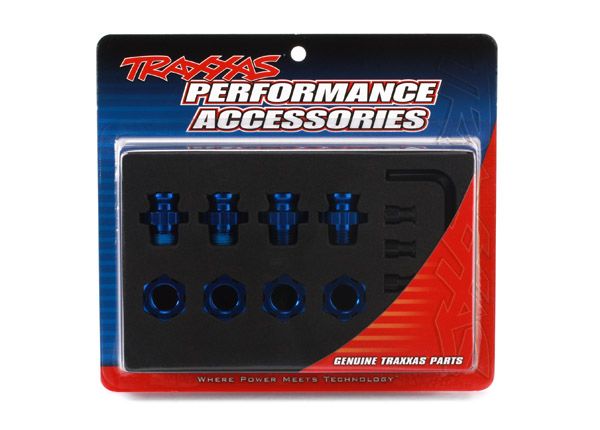(image for) Traxxas Aluminum 17mm Wheel Adapter Set (Blue) (4)
