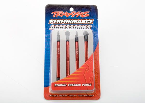 (image for) Traxxas Toe links, aluminum (red-anodized) Assembled with Rod En