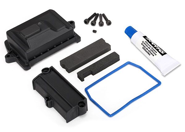 (image for) Traxxas Box, receiver (sealed)/ wire cover/ foam pads/ silicone
