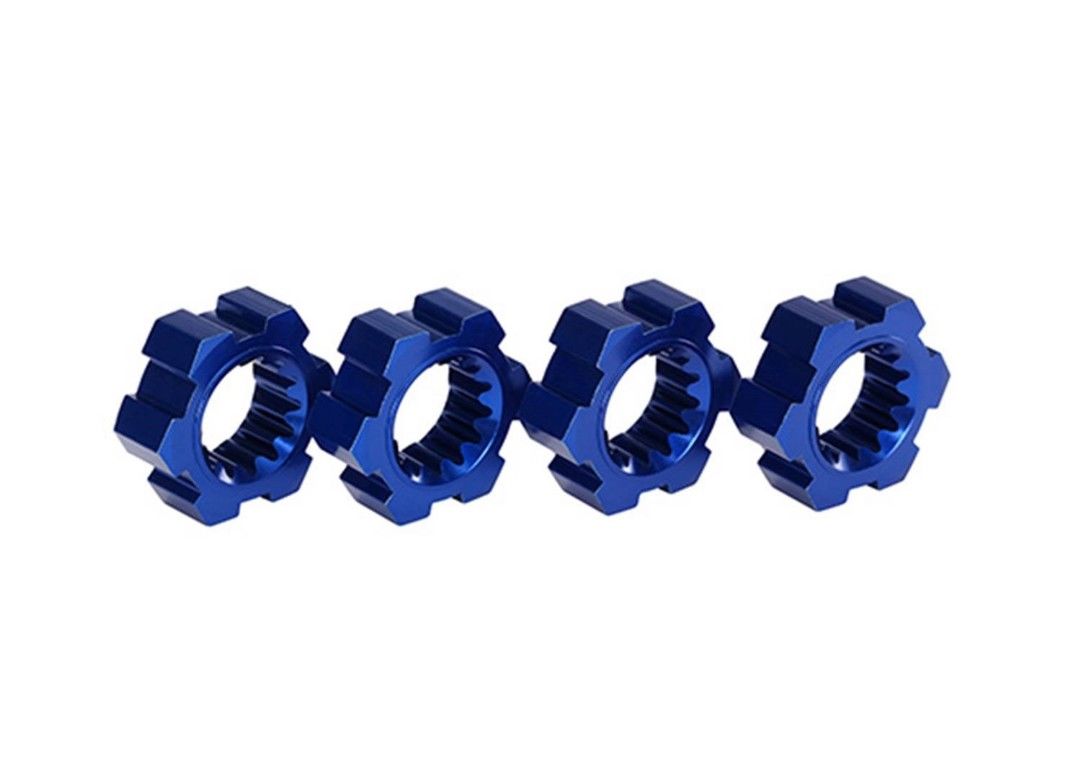 (image for) Traxxas Wheel hubs, hex, aluminum (blue-anodized) (4)