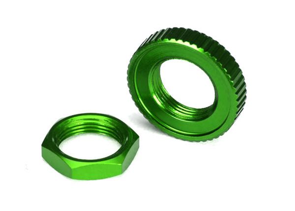 (image for) Traxxas Servo Saver Nuts, Aluminum, Green-Anodized (Hex (1), Ser