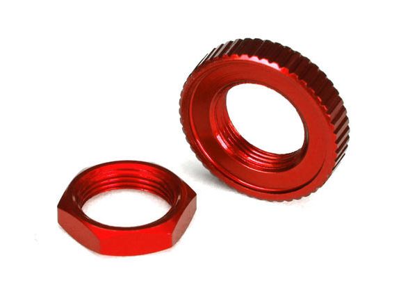 (image for) Traxxas Servo Saver Nuts, Aluminum, Red-Anodized (Hex (1), Serra