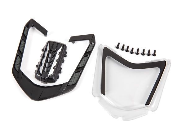 (image for) Traxxas Rear window/ rear window retainer/ engine cover